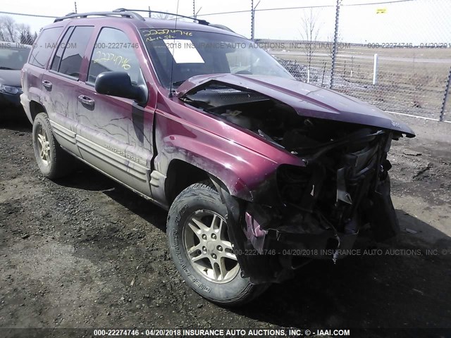 1J4GW68N3XC748857 - 1999 JEEP GRAND CHEROKEE LIMITED BURGUNDY photo 1