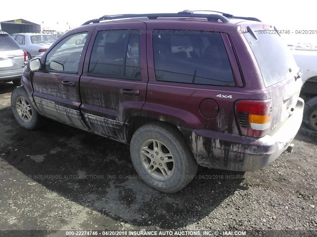 1J4GW68N3XC748857 - 1999 JEEP GRAND CHEROKEE LIMITED BURGUNDY photo 3