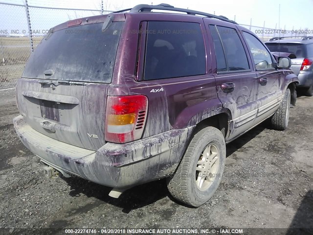 1J4GW68N3XC748857 - 1999 JEEP GRAND CHEROKEE LIMITED BURGUNDY photo 4