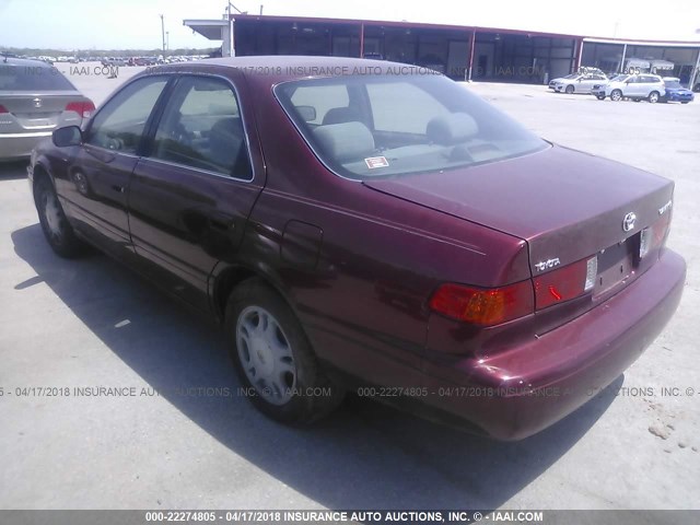 JT2BG22K610538954 - 2001 TOYOTA CAMRY CE/LE/XLE BURGUNDY photo 3