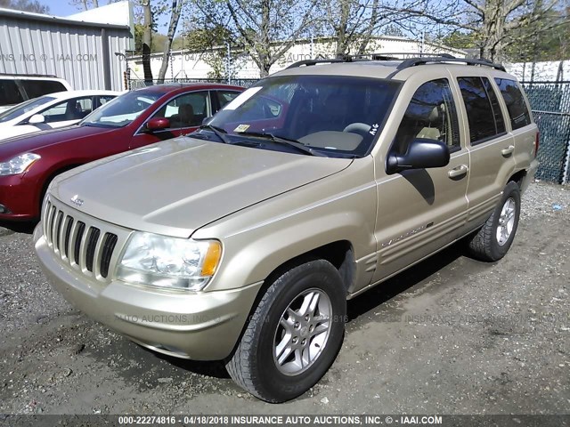 1J4GW58S3YC264558 - 2000 JEEP GRAND CHEROKEE LIMITED GOLD photo 2