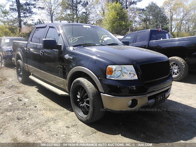 1FTPW12596KD14559 - 2006 FORD F150 SUPERCREW BLACK photo 1