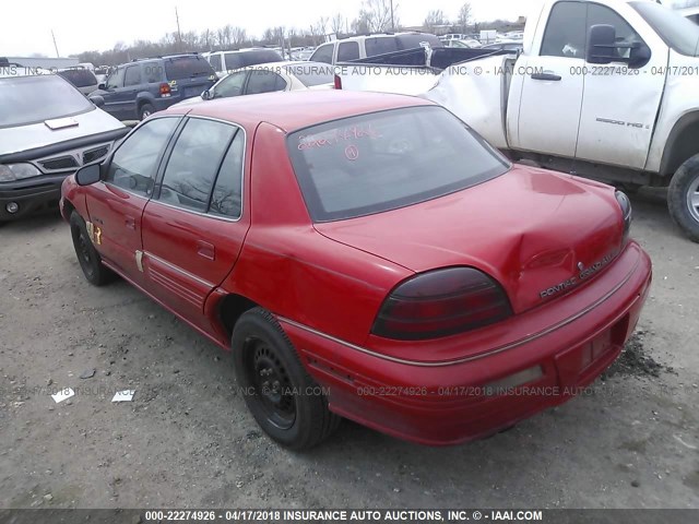 1G2NE55M7SC734382 - 1995 PONTIAC GRAND AM SE RED photo 3