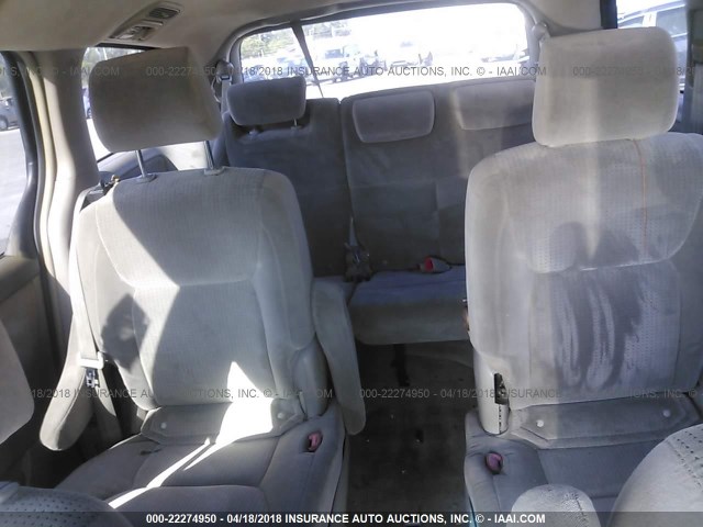 5TDZK23C68S104259 - 2008 TOYOTA SIENNA CE/LE YELLOW photo 8