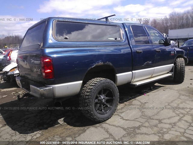 1D7KS28A17J607367 - 2007 DODGE RAM 2500 ST/SLT BLUE photo 4