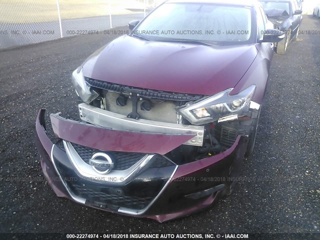 1N4AA6AP4HC376281 - 2017 NISSAN MAXIMA 3.5S/SV/SL/SR/PLAT MAROON photo 6