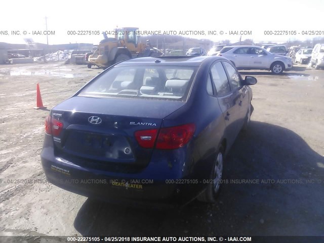 KMHDU46D87U139105 - 2007 HYUNDAI ELANTRA GLS/SE/LIMITED BLUE photo 4