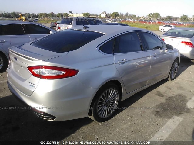 3FA6P0K90GR150837 - 2016 FORD FUSION TITANIUM SILVER photo 4