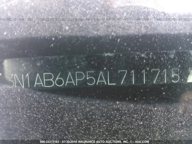 3N1AB6AP5AL711715 - 2010 NISSAN SENTRA 2.0/2.0S/SR/2.0SL BLACK photo 9