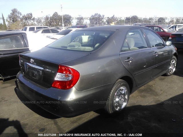 4T1BE32K83U743623 - 2003 TOYOTA CAMRY LE/XLE/SE GRAY photo 4
