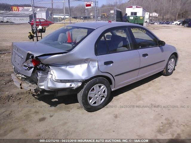 1HGES16304L004613 - 2004 HONDA CIVIC DX VP SILVER photo 4