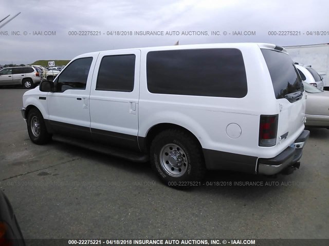 1FMNU40L91EB62950 - 2001 FORD EXCURSION XLT WHITE photo 3