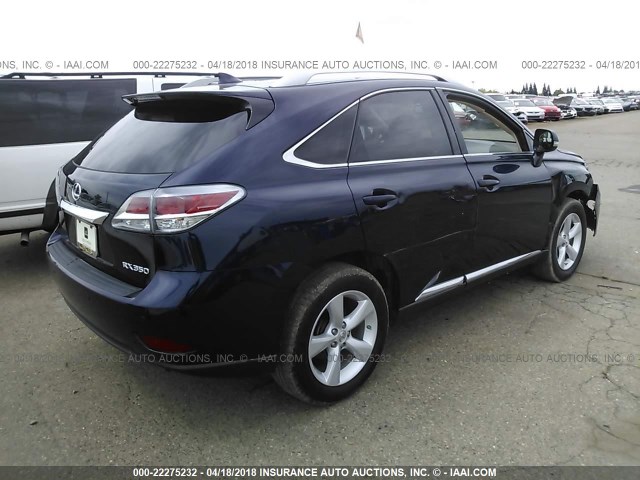 2T2BK1BA4FC292907 - 2015 LEXUS RX 350/BASE/F SPORT Dark Blue photo 4