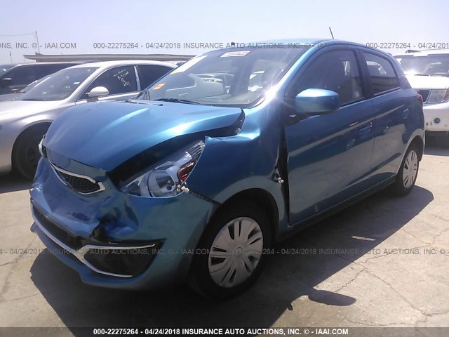 ML32A3HJ8HH003278 - 2017 MITSUBISHI MIRAGE ES BLUE photo 2