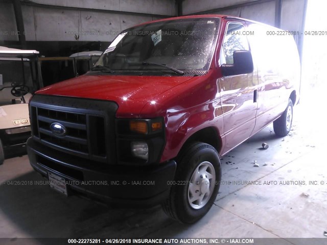 1FTNE2EL6DDA91084 - 2013 FORD ECONOLINE E250 VAN RED photo 2