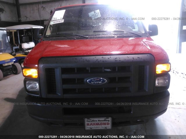 1FTNE2EL6DDA91084 - 2013 FORD ECONOLINE E250 VAN RED photo 6