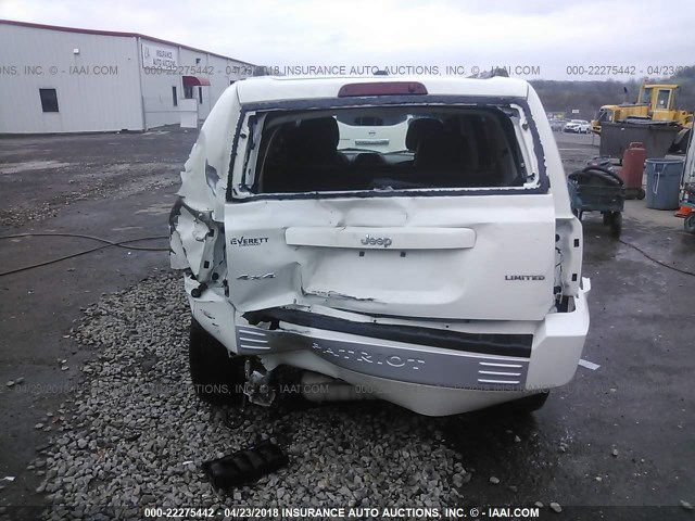 1J4NF4GB6AD524888 - 2010 JEEP PATRIOT LIMITED WHITE photo 6