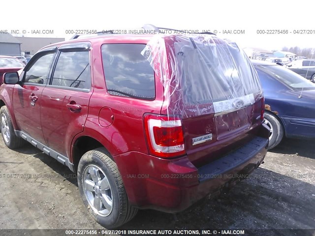 1FMCU94GX9KD01580 - 2009 FORD ESCAPE LIMITED RED photo 3