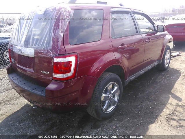 1FMCU94GX9KD01580 - 2009 FORD ESCAPE LIMITED RED photo 4