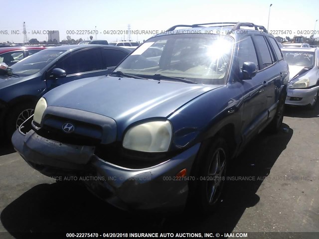 KM8SC13D26U104782 - 2006 HYUNDAI SANTA FE GLS/LIMITED BLUE photo 2