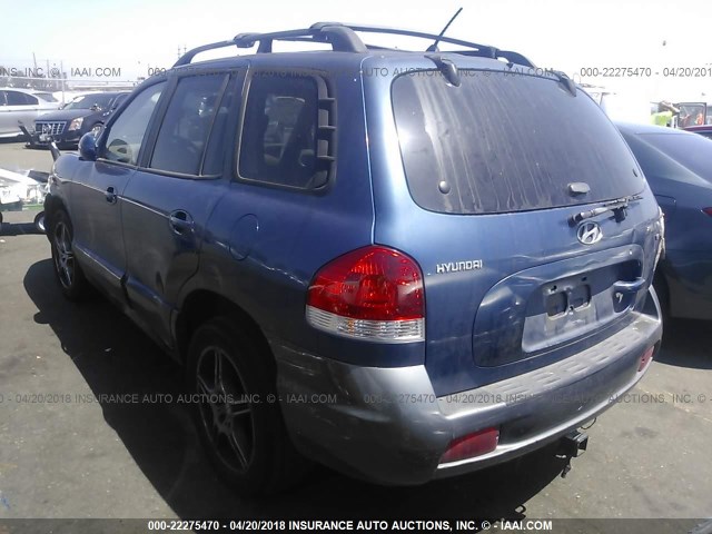 KM8SC13D26U104782 - 2006 HYUNDAI SANTA FE GLS/LIMITED BLUE photo 3