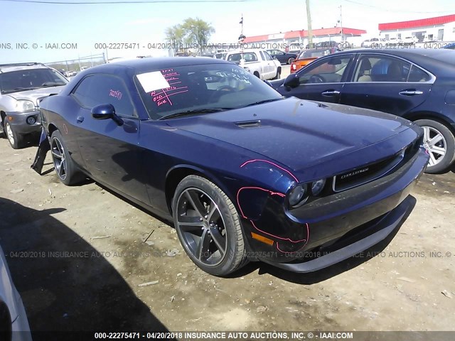 2C3CDYAG1EH179801 - 2014 DODGE CHALLENGER SXT BLUE photo 1