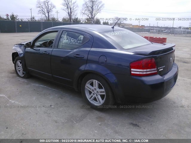 1B3LC56K68N666225 - 2008 DODGE AVENGER SXT BLUE photo 3