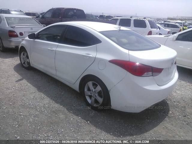 5NPDH4AE9DH290453 - 2013 HYUNDAI ELANTRA GLS/LIMITED WHITE photo 3