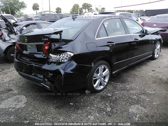 WDDHF8JB9CA654953 - 2012 MERCEDES-BENZ E 350 4MATIC BLACK photo 4