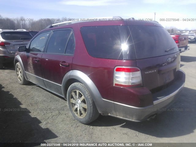 1FMDK05W48GA31856 - 2008 FORD TAURUS X SEL RED photo 3