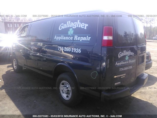 1GCWGAFF6G1209819 - 2016 CHEVROLET EXPRESS G2500  BLUE photo 3