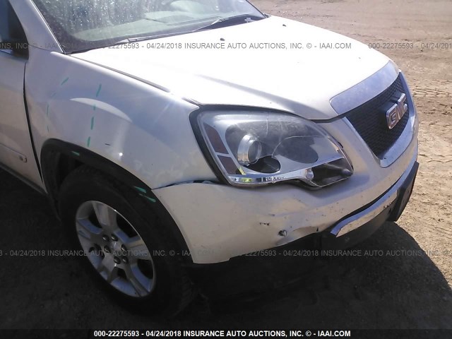 1GKEV23D19J212015 - 2009 GMC ACADIA SLT-1 WHITE photo 6