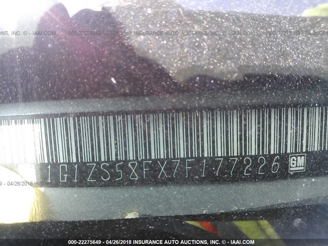 1G1ZS58FX7F177226 - 2007 CHEVROLET MALIBU LS 银色 照片 9