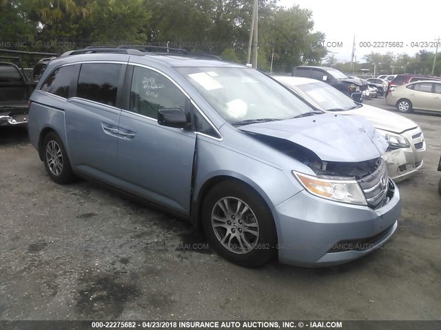 5FNRL5H63CB113600 - 2012 HONDA ODYSSEY EXL ლურჯი ფოტო 1