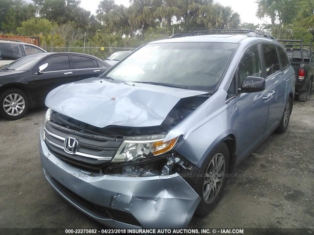 5FNRL5H63CB113600 - 2012 HONDA ODYSSEY EXL ლურჯი ფოტო 6