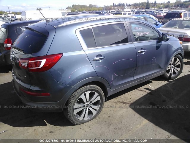 KNDPCCA26B7025082 - 2011 KIA SPORTAGE EX/SX Dark Blue photo 4