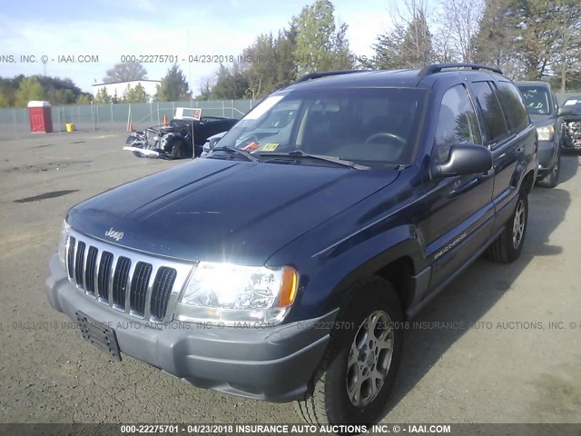 1J4GX48S52C289900 - 2002 JEEP GRAND CHEROKEE LAREDO BLUE photo 2