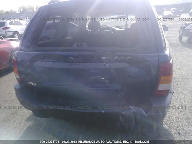 1J4GX48S52C289900 - 2002 JEEP GRAND CHEROKEE LAREDO BLUE photo 6