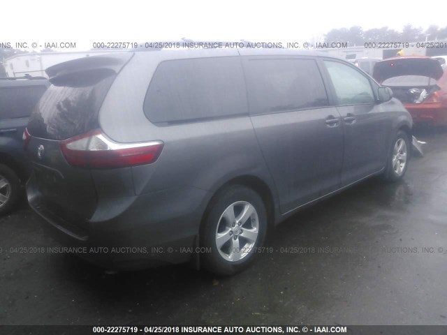 5TDKK3DC3FS568774 - 2015 TOYOTA SIENNA LE GRAY photo 4