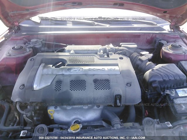 KMHDN46D04U749637 - 2004 HYUNDAI ELANTRA GLS/GT RED photo 10