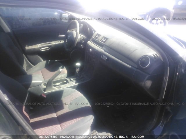 JM1BK143751292678 - 2005 MAZDA 3 HATCHBACK BLACK photo 5