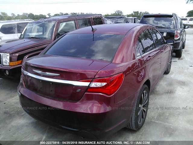 1C3CCBHG7CN145954 - 2012 CHRYSLER 200 S 栗色 照片 4