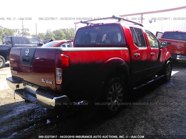 1N6AD0EV7BC402352 - 2011 NISSAN FRONTIER S/SV/SL/PRO-4X RED photo 4