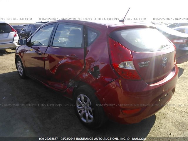 KMHCT5AE8DU128816 - 2013 HYUNDAI ACCENT GLS/GS RED photo 3