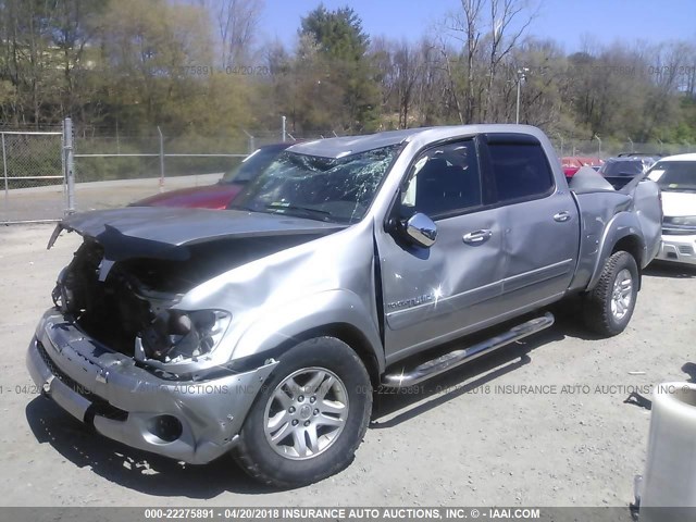 5TBDT441X6S529358 - 2006 TOYOTA TUNDRA DOUBLE CAB SR5 GRAY photo 2