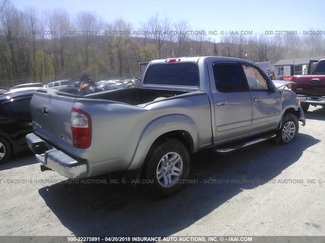5TBDT441X6S529358 - 2006 TOYOTA TUNDRA DOUBLE CAB SR5 GRAY photo 4