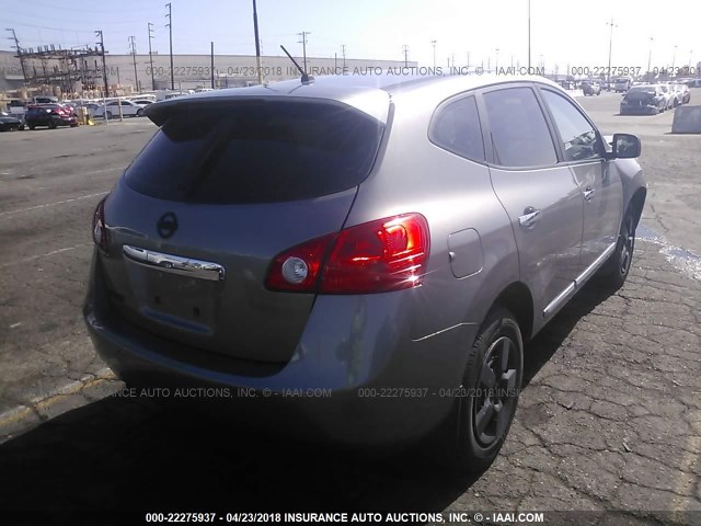 JN8AS5MTXCW610395 - 2012 NISSAN ROGUE S/SV GRAY photo 4