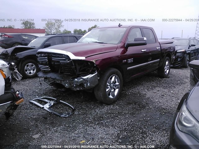 3C6RR7LT5GG376573 - 2016 RAM 1500 SLT BURGUNDY photo 2