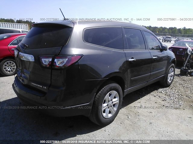 1GNKRFED7DJ142950 - 2013 CHEVROLET TRAVERSE LS GRAY photo 4