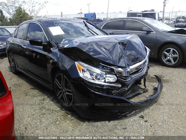 1HGCR2F52HA253930 - 2017 HONDA ACCORD SPORT BLACK photo 1